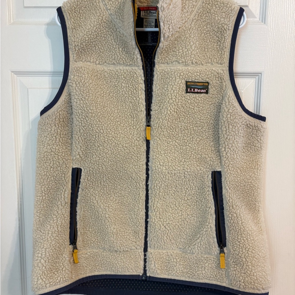 L.L. Bean Sherpa Fleece Vest - Cream